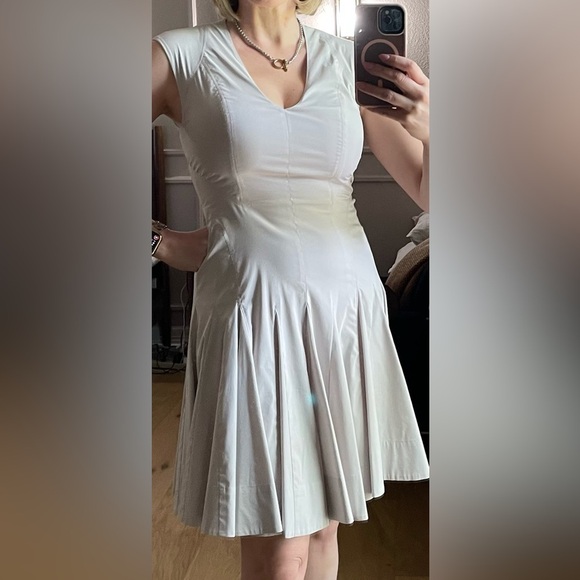 Rebecca Taylor Grey Fit and Flare Dress with Godets Size 2 - Picture 6 of 6